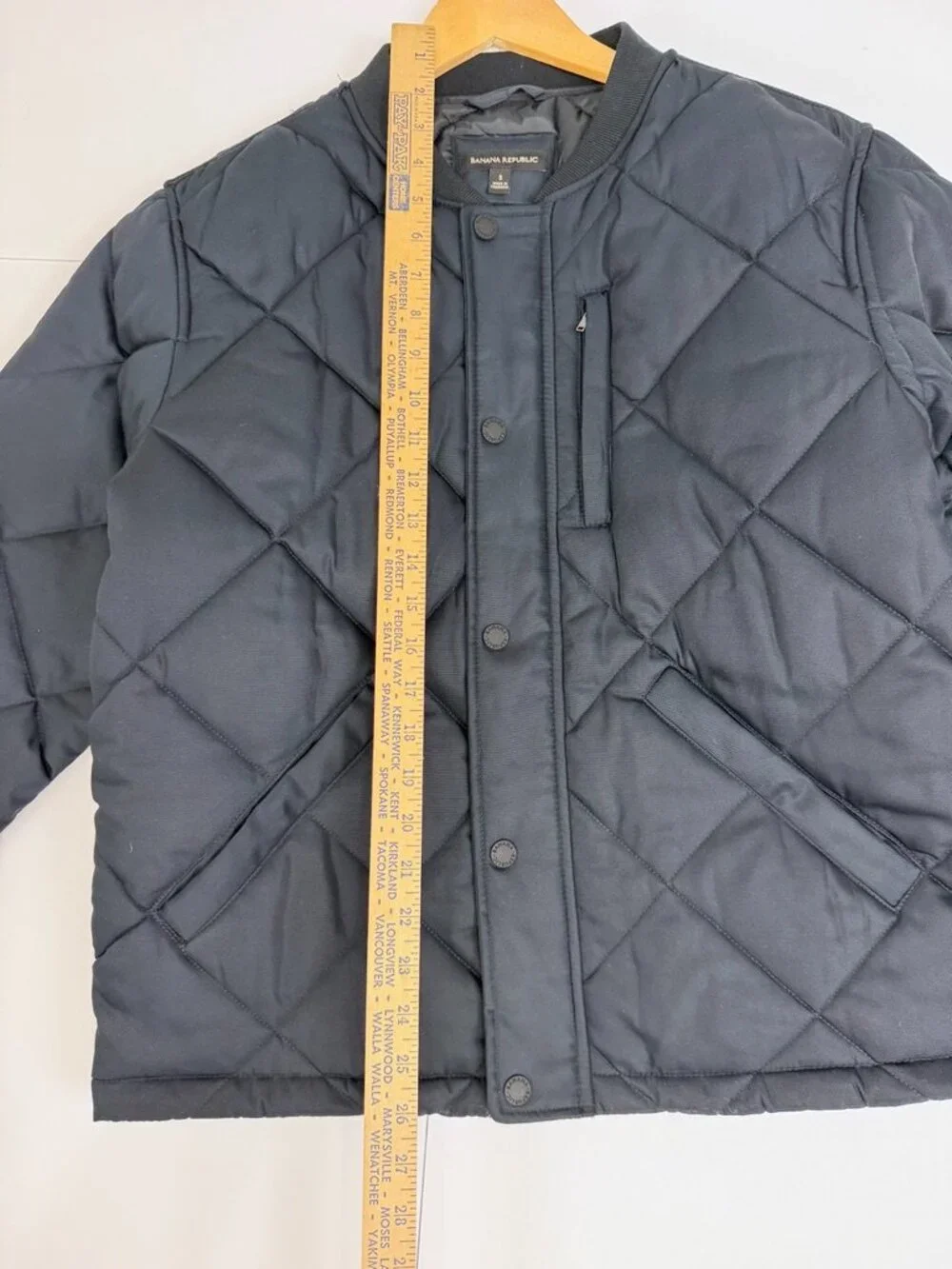 Banana Republic Black Diamond Quilted Bomber Insulated Jacket - Mens Size Small